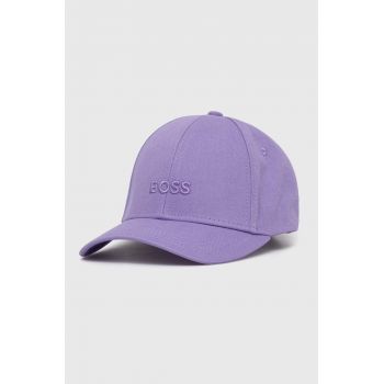 BOSS șapcă de baseball din bumbac culoarea violet, cu imprimeu, 50519889 ieftina