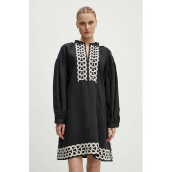 By Malene Birger rochie din in LIMONNA culoarea negru, mini, evazati, Q70967008