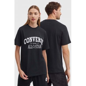 Converse tricou din bumbac culoarea negru, cu imprimeu, 10026458-A03