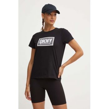 Dkny tricou din bumbac femei, culoarea negru, DP4T9724