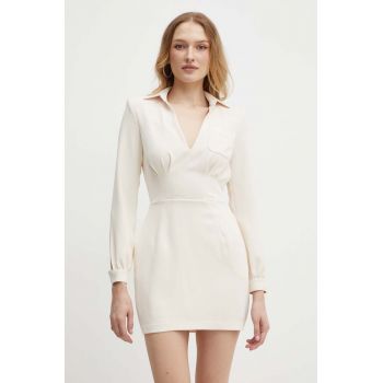 Elisabetta Franchi rochie culoarea bej, mini, drept, AB67646E2