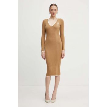 Elisabetta Franchi rochie culoarea bej, mini, mulata, AM09M46E2