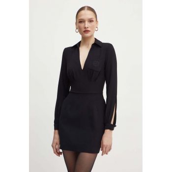 Elisabetta Franchi rochie culoarea negru, mini, drept, AB67646E2