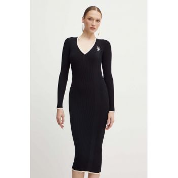 Elisabetta Franchi rochie culoarea negru, mini, mulata, AM09M46E2