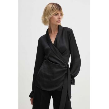 Joseph Ribkoff bluza femei, culoarea negru, neted, 243086