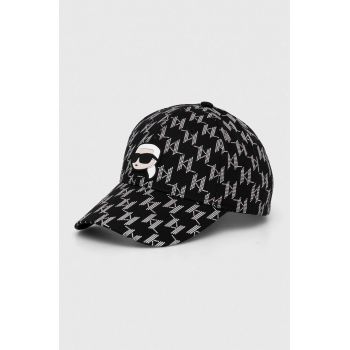Karl Lagerfeld șapcă de baseball din bumbac culoarea negru, modelator, 245W3404
