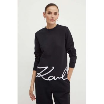 Karl Lagerfeld bluza femei, culoarea negru, neted, 245W1815