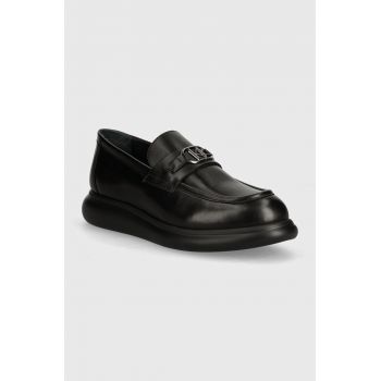 Karl Lagerfeld mocasini de piele GRANBY barbati, culoarea negru, KL22314