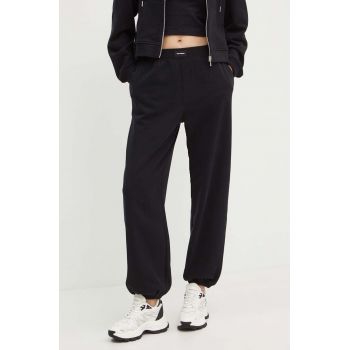 Karl Lagerfeld pantaloni de trening din bumbac culoarea negru, neted, 245W2113