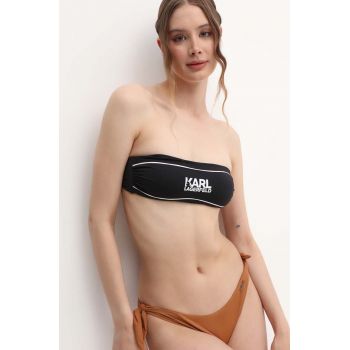 Karl Lagerfeld sutien de baie BICOLOR culoarea negru, cupa usor rigidizata, KL22WTP07