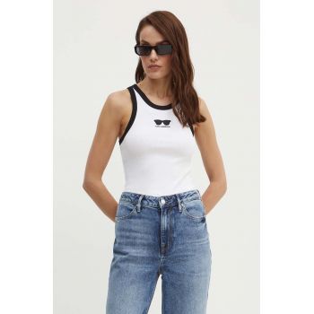 Karl Lagerfeld top femei, culoarea alb, 245W1719