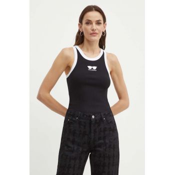 Karl Lagerfeld top femei, culoarea negru, 245W1719