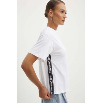 Karl Lagerfeld tricou din bumbac femei, culoarea alb, 245W1703