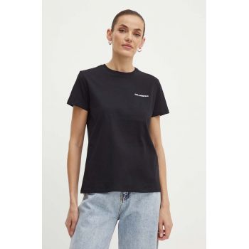 Karl Lagerfeld tricou din bumbac femei, culoarea negru, 245W1714