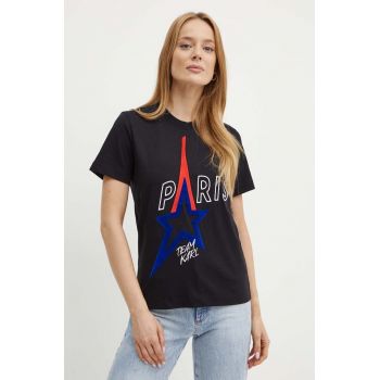 Karl Lagerfeld tricou din bumbac femei, culoarea negru, 245W1730