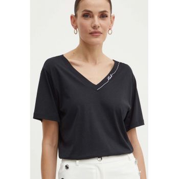 Karl Lagerfeld tricou femei, culoarea negru, 245W1709