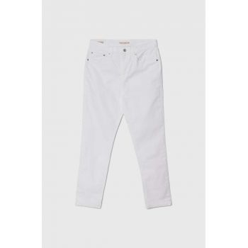 Levi's jeansi 724 HIGH RISE STRAIGHT femei, culoarea alb, 18883