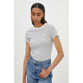 Levi's tricou din bumbac femei, culoarea alb, 000KK