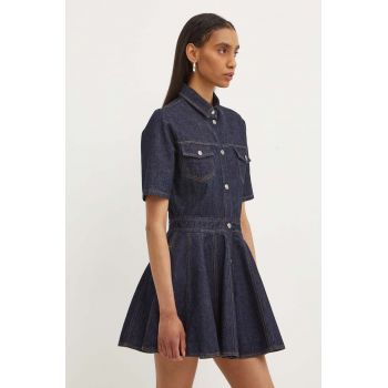 MSGM rochie jeans culoarea albastru marin, mini, evazati, 3741MDA234.247766