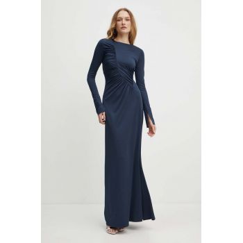 Victoria Beckham rochie culoarea albastru marin, maxi, evazati, 1324JDR005610A