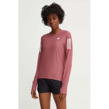 adidas Performance longsleeve pentru alergare Own The Run Base culoarea roz, IM5405