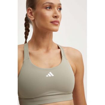 adidas Performance sutien sport culoarea verde, neted, IT6685