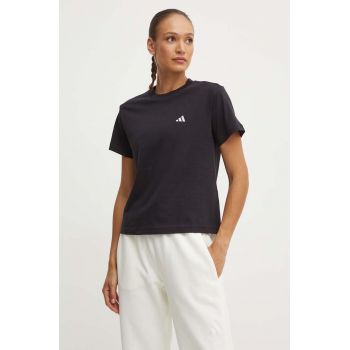 adidas tricou din bumbac Essentials femei, culoarea negru, JH3690