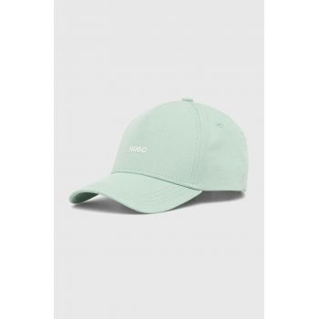 HUGO șapcă de baseball din bumbac culoarea verde, cu imprimeu, 50519255