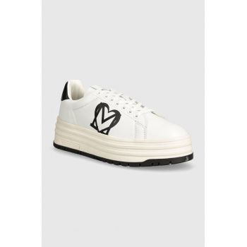 Love Moschino sneakers din piele culoarea alb, JA15096G1LIA110A