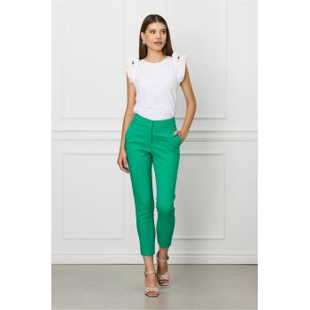 Pantaloni Callisto office verde crud