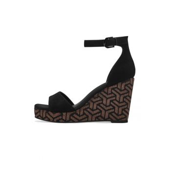 Sandale din piele cu talpa wedge