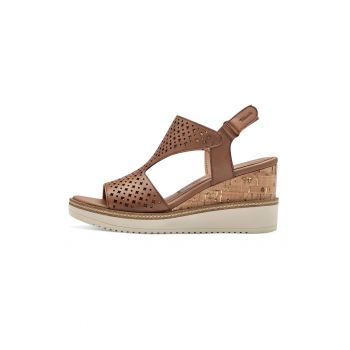 Sandale wedge de piele