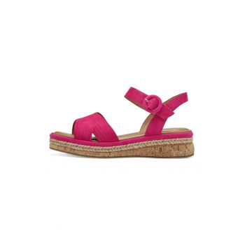 Sandale wedge de piele intoarsa