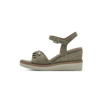 Sandale wedge din piele intoarsa