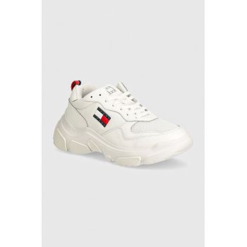 Tommy Jeans sneakers TJW LIGHTWEIGHT HYBRID RUNNER culoarea alb, EN0EN02580