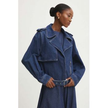 Answear Lab geaca de blugi femei, de tranzitie, oversize