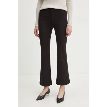 Bardot pantaloni NELLA femei, culoarea negru, evazati, high waist, 59327PB