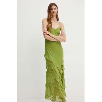Bardot rochie CANTARA culoarea verde, maxi, evazati, 59419DB