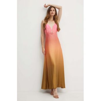 Bardot rochie KARLOTTA culoarea roz, maxi, evazati, 57322DB5