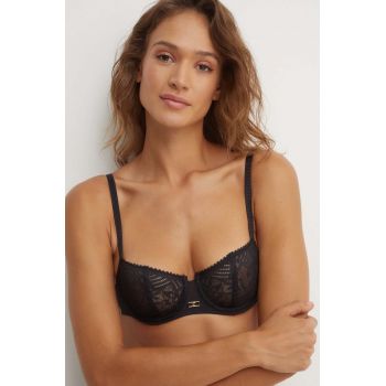 Chantelle sutien culoarea negru, dantela, neted, C13XM5