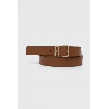 Furla curea de piele femei, culoarea bej, WC00078 AX0733 03B00