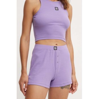 HUGO pantaloni scurti de pijama femei, culoarea violet, 50518162