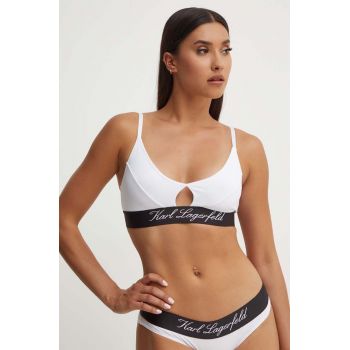 Karl Lagerfeld sutien culoarea roz, bumbac, neted