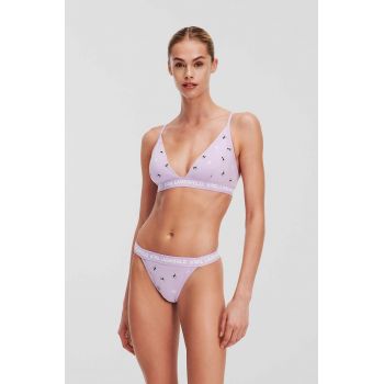 Karl Lagerfeld sutien culoarea violet, bumbac, modelator, 245W2118