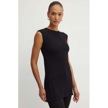 Max Mara Leisure bluza femei, culoarea negru, neted, 2426366027600