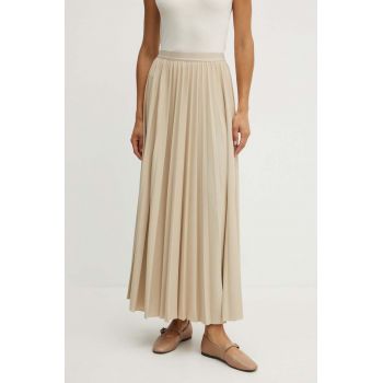 Max Mara Leisure fusta culoarea bej, maxi, evazati, 2426776027600