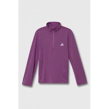 adidas bluza copii J HEA 1/2 ZIP culoarea roz, neted, IV9581