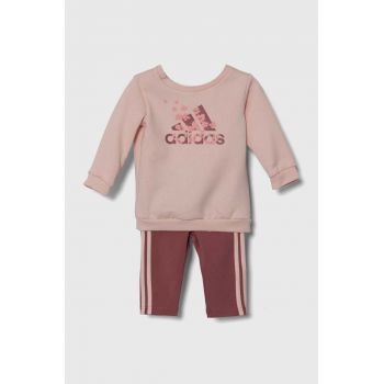 adidas trening bebelusi IG FLWR LEG SET culoarea roz, IV7387