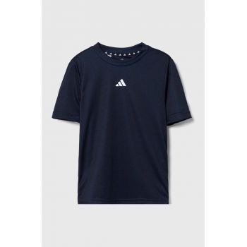 adidas tricou copii J TR-ES T culoarea albastru marin, neted, IW0852