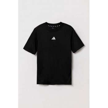 adidas tricou copii J TR-ES T culoarea negru, neted, IV9576